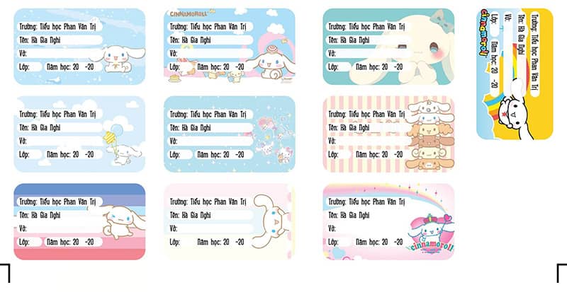Sticker nh&atilde;n d&aacute;n vở v&agrave; đồ d&ugrave;ng học tập