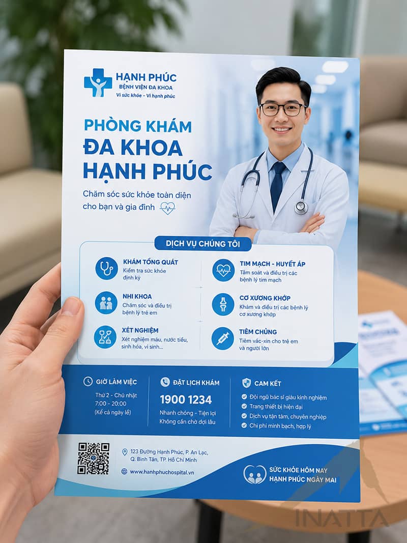 Một tờ rơi ng&agrave;nh y tế được thiết kế chỉnh chu v&agrave; b&agrave;i bản