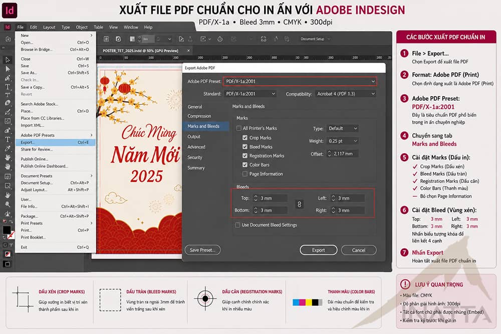 Xuất PDF trong Indesign để in ấn